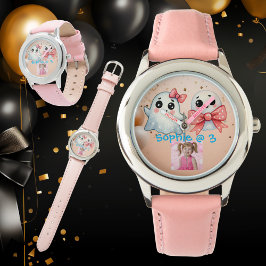 Schattigee Pastel Ghost Kinder horloge verjaardags