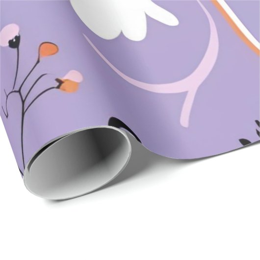 Schattigee Pastel Ghost & Pumpkin Halloween Cadeaupapier (Rol Hoek)