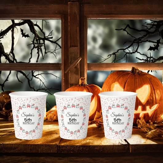 Schattigee Pastel Ghost Theme Gepersonaliseerd tek Papieren Bekers