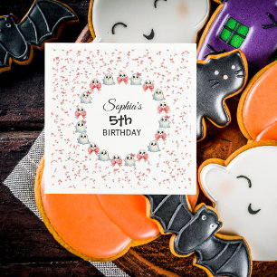 Schattigee Pastel Ghost Theme Gepersonaliseerd tek Servet