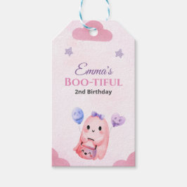 Schattigee Pastel Ghost waterverf Halloween Verjaa Cadeaulabel