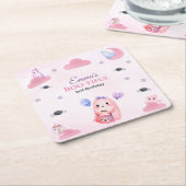 Schattigee Pastel Ghost waterverf Halloween Verjaa Kartonnen Onderzetters (Schuin)