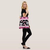 Schattigee pastel Gothic Halloween Cat & Bat Tote Bag (Op model)
