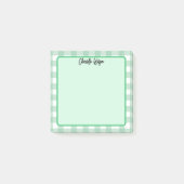 Schattigee Pastel Green Gingham Pattern Notes (Voorkant)