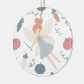 Schattigee pastel grillige groenteoogst fee keramisch ornament (Links)