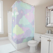 Schattigee pastel grillige patroon leuke meisjeswo douchegordijn (In situ)