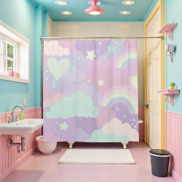 Schattigee pastel grillige patroon leuke meisjeswo douchegordijn