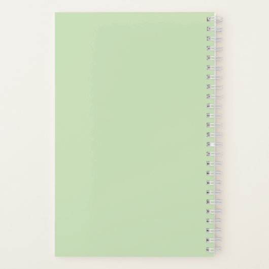 Schattigee Pastel Groene Naam School Notitieboek (Achterkant)