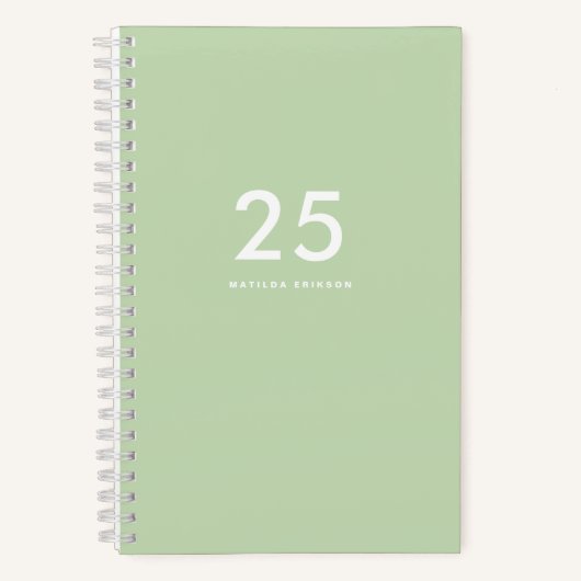 Schattigee Pastel Groene Naam School Notitieboek (Voorkant)