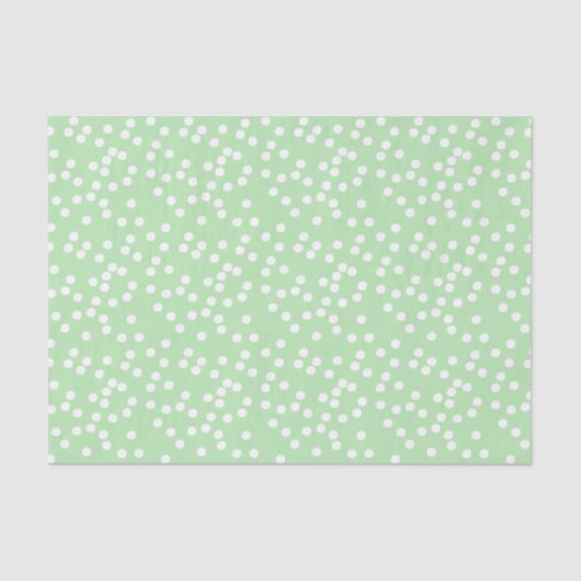Schattigee Pastel Groene & Witte Confetti / Polkad Tissuepapier (Voorkant)