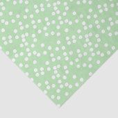 Schattigee Pastel Groene & Witte Confetti / Polkad Tissuepapier (Detail)