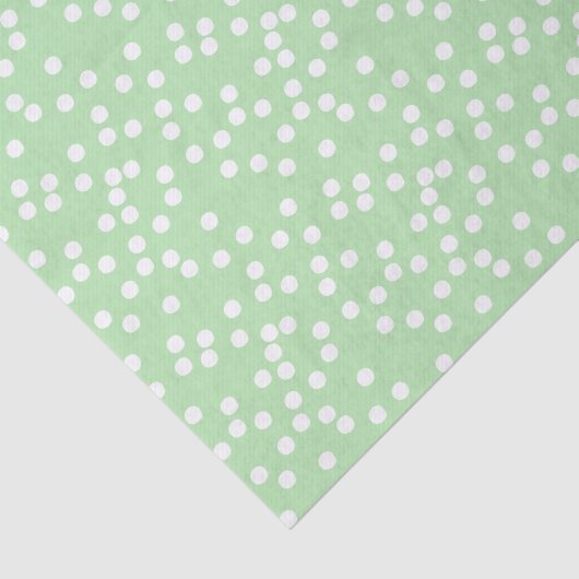 Schattigee Pastel Groene & Witte Confetti / Polkad Tissuepapier (Detail)