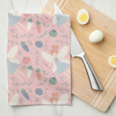 Schattigee Pastel Groente en Fruit Oogst Fairy Theedoek (Quarter Fold)