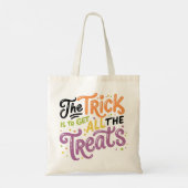 Schattigee Pastel Halloween "De truc is alle trakt Tote Bag (Achterkant)