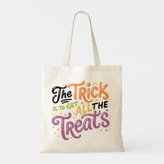 Schattigee Pastel Halloween "De truc is alle trakt Tote Bag (Achterkant)