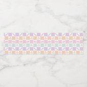 Schattigee Pastel Halloween Graphics & Checkerboar Waterfles Etiket (Enkel label)