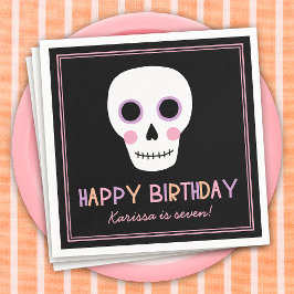 Schattigee Pastel Halloween Happy Birthday Naam Se Servet