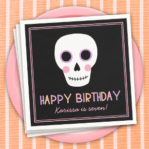 Schattigee Pastel Halloween Happy Birthday Naam Se Servet