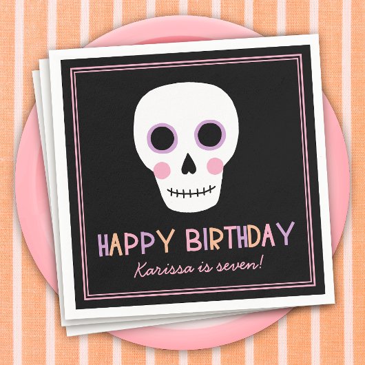 Schattigee Pastel Halloween Happy Birthday Naam Se Servet