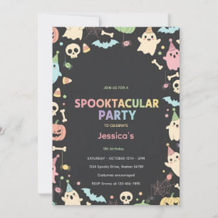 Schattigee Pastel Halloween Invitation Kaart   Spo