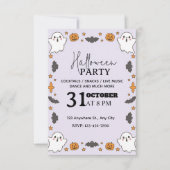 Schattigee Pastel Halloween Party Invitation – Bew Kaart (Voorkant)