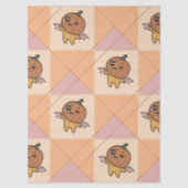Schattigee Pastel Halloween Pumpkin Bat Pattern Tissuepapier (Voorkant)