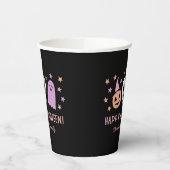 Schattigee Pastel Halloween Skull Ghost Pompoen Na Papieren Bekers (Links)