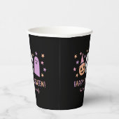 Schattigee Pastel Halloween Skull Ghost Pompoen Na Papieren Bekers (Rechts)