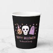 Schattigee Pastel Halloween Skull Ghost Pompoen Na Papieren Bekers (Voorkant)