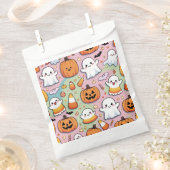 Schattigee pastel Halloween spook & pompoen patroo Bedankzakje (Geknipt)