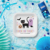 Schattigee Pastel Halloween Trick or treat Papieren Bordje (Feest)