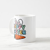 Schattigee Pastel Happy Easter Bunny Ears met Wort Koffiemok (Voorkant links)