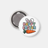 Schattigee Pastel Happy Easter Bunny Ears met Wort Magneet (Voorkant / Achterkant)