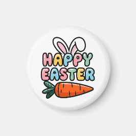 Schattigee Pastel Happy Easter Bunny Ears met Wort Magneet