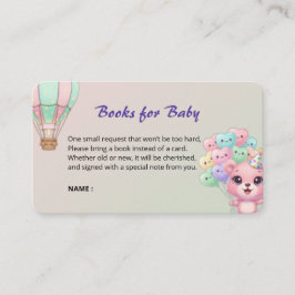 "Schattigee Pastel Hete Luchtballon Boeken voor Ba Informatiekaartje
