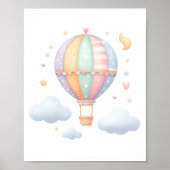 Schattigee Pastel Hete Luchtballon Poster (Voorkant)