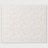 Schattigee Pastel Hoefijzers en harten op crème Cadeaupapier (Vlak)