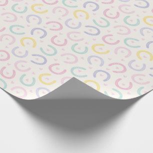Schattigee Pastel Hoefijzers en harten op crème Cadeaupapier