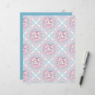 Schattigee Pastel Kawaii Bunny Dot Mandala Diamond
