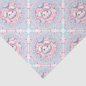Schattigee Pastel Kawaii Bunny Dot Mandala Diamond Tissuepapier (Detail)