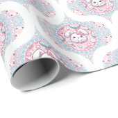 Schattigee Pastel Kawaii Bunny Dot Mandala Retro O Cadeaupapier (Rol Hoek)