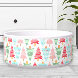 Schattigee Pastel Kerstboom Patroon Hond Pet Voerbakje