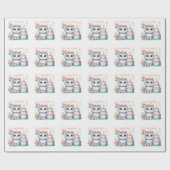 Schattigee Pastel Kitten Verjaardagstaart - Verjaa Cadeaupapier (Vlak)