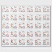 Schattigee Pastel Kitten Verjaardagstaart - Verjaa Cadeaupapier (Vlak)