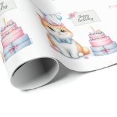 Schattigee Pastel Kitten Verjaardagstaart - Verjaa Cadeaupapier (Rol Hoek)