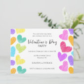 Schattigee Pastel Kleurrijke Hart Valentijnsdag Pa Kaart (Staand voorkant)