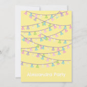 Schattigee pastel lama feestuitnodiging kaart (Achterkant)