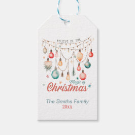 Schattigee Pastel Magic van Kerstmis Cadeaulabel