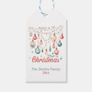 Schattigee Pastel Magic van Kerstmis Cadeaulabel