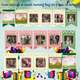 Schattigee pastel meisje familie mijlpaal momenten vlaggetjes